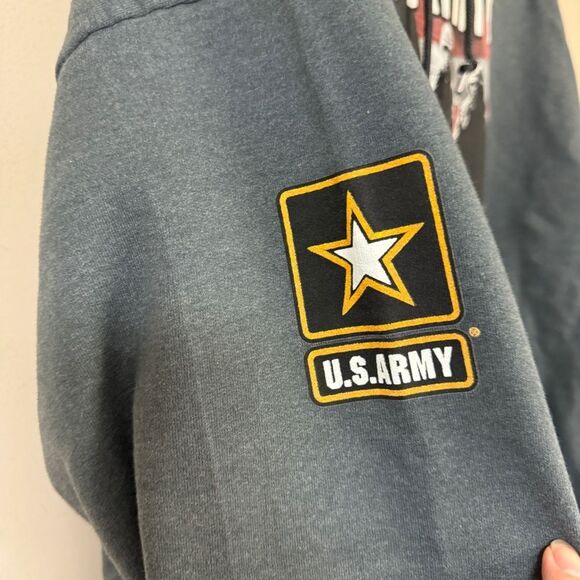US Army Gray Hoodie Pullover Sweatshirt Mens 3XL Soldier Warm Winter Top Outdoor - Picture 2 of 8